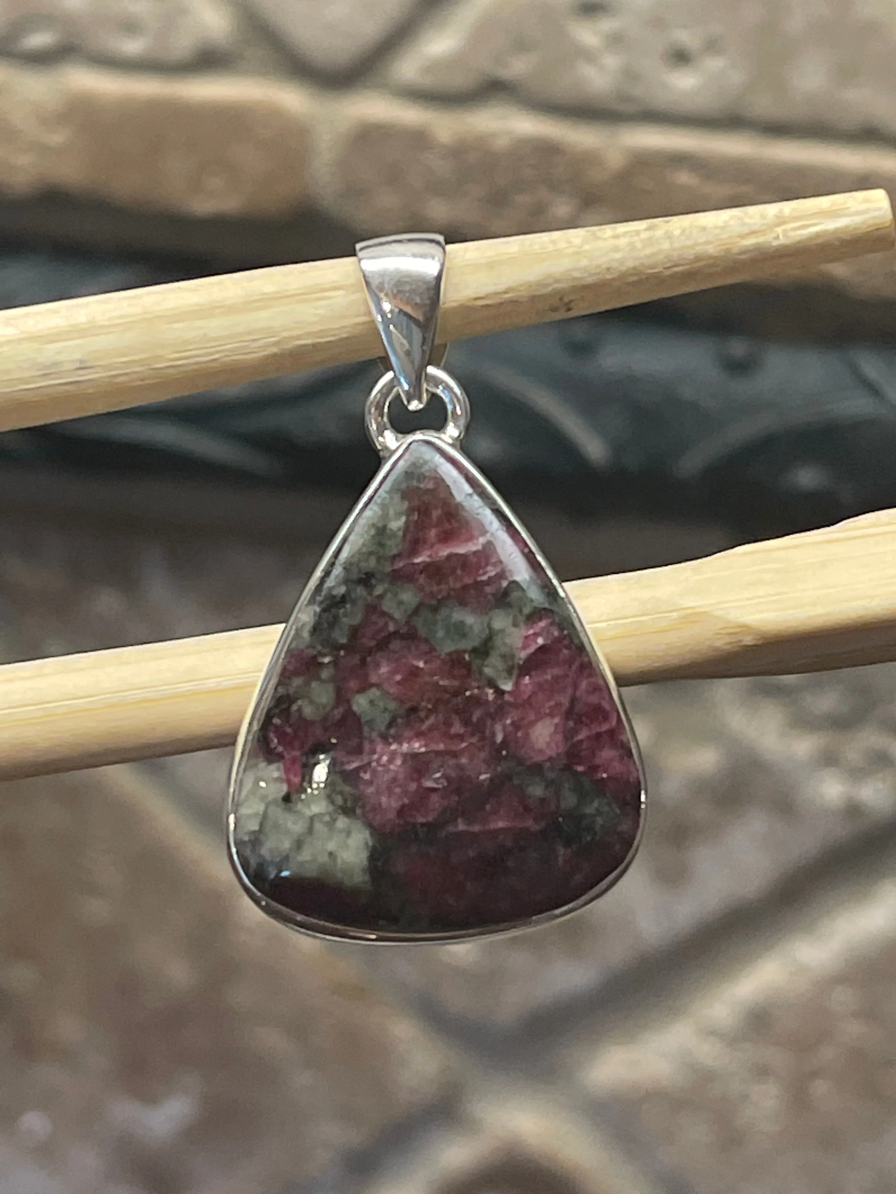 Natural Eudialyte 925 Sterling Silver Pendant 35mm