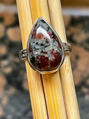 Natural Eudialyte 925 Sterling Silver Ring Size 7.75