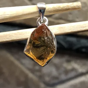 Natural Golden Citrine 925 Solid Sterling Silver Cluster Pendant 25mm