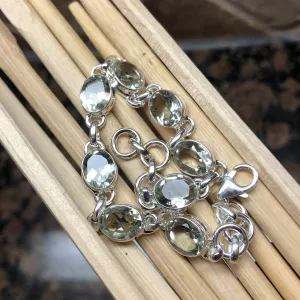 Natural Green Amethyst 925 Solid Sterling Silver Bracelets 7"