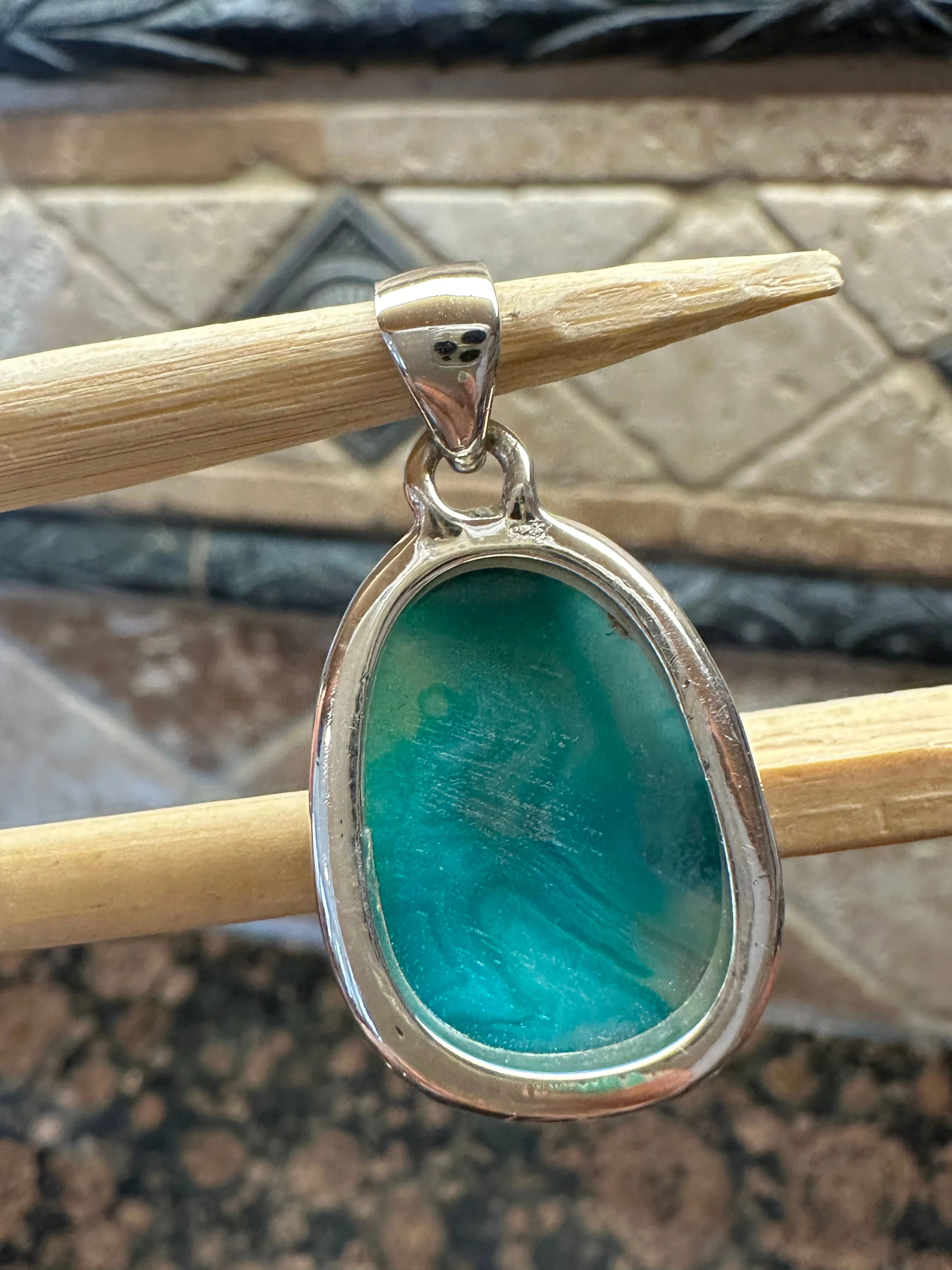 Natural Green Aura Druzy 925 Sterling Silver Pendant 32mm