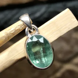 Natural Green Kyanite 925 Solid Sterling Silver Pendant 17mm