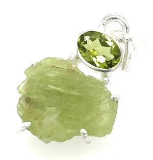Natural Green Kyanite 925 Solid Sterling Silver Pendant 27mm