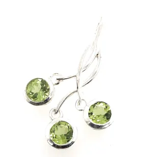 Natural Green Peridot 925 Solid Sterling Silver Pendant 30mm