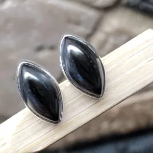 Natural Hematite 925 Solid Sterling Silver Earrings 10mm
