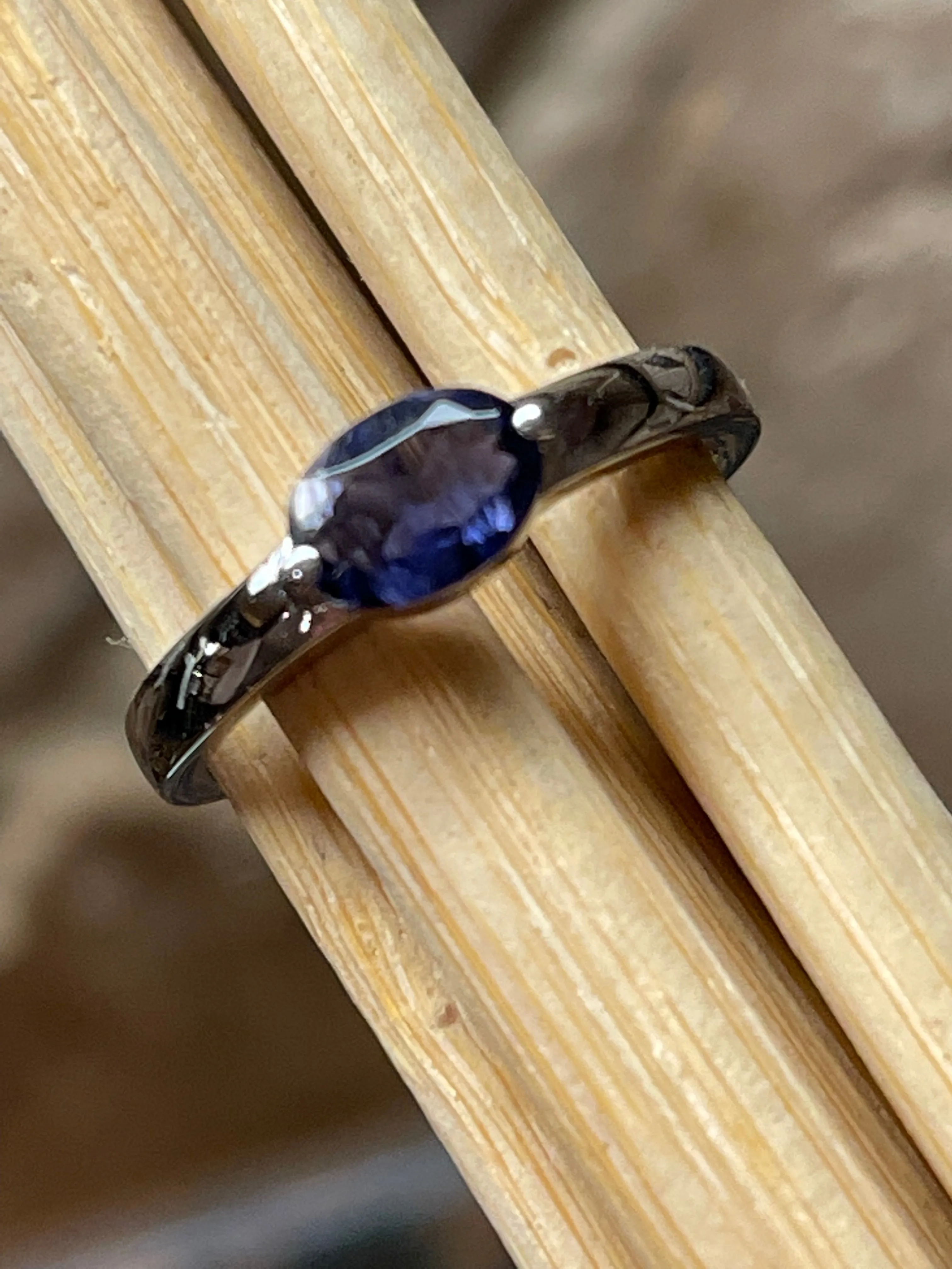 Natural Iolite 925 Solid Sterling Silver Engagement Ring Size 5, 6, 7, 8, 9