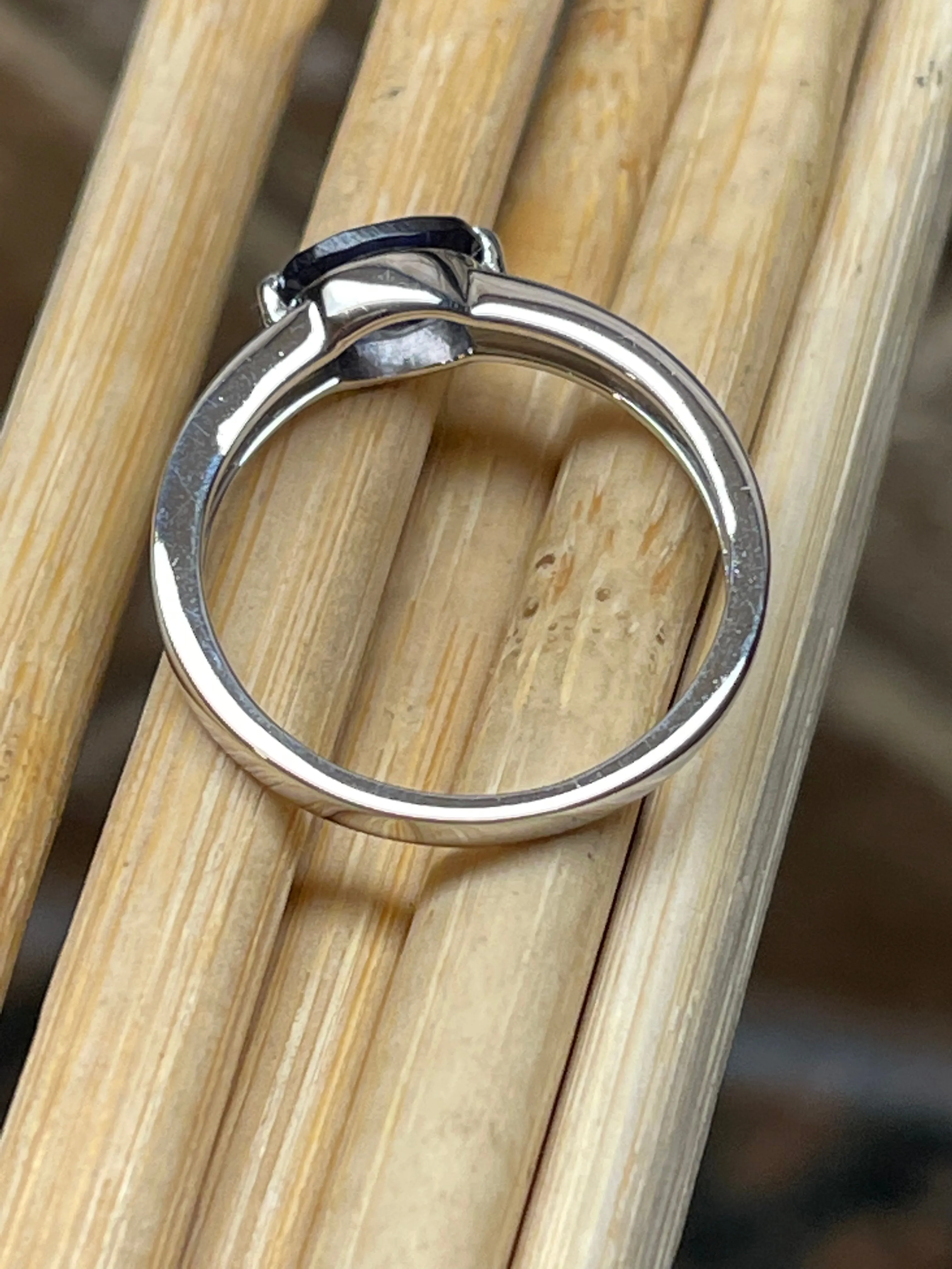 Natural Iolite 925 Solid Sterling Silver Engagement Ring Size 5, 6, 7, 8, 9