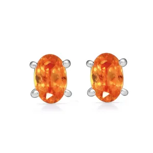 Natural Mandarin Orange Garnet 925 Solid Sterling Silver Earrings 7mm