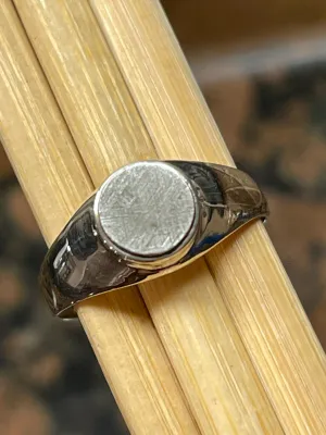 Natural Muonionalusta Meteorite Sweden 925 Solid Sterling Silver Unisex Ring Size 11