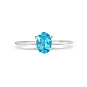 Natural Neon Blue Apatite 925 Solid Sterling Silver Engagement Ring Size 6, 7, 8