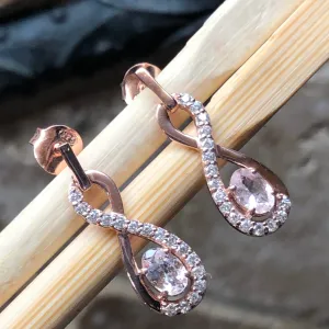 Natural Peach Morganite 14k Rose Gold Over Sterling Silver Earrings 24mm