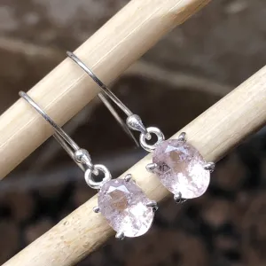 Natural Pink Morganite 925 Solid Sterling Silver Earrings 20mm