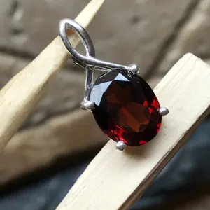 Natural Pyrope Garnet 925 Solid Sterling Silver Pendant 18mm