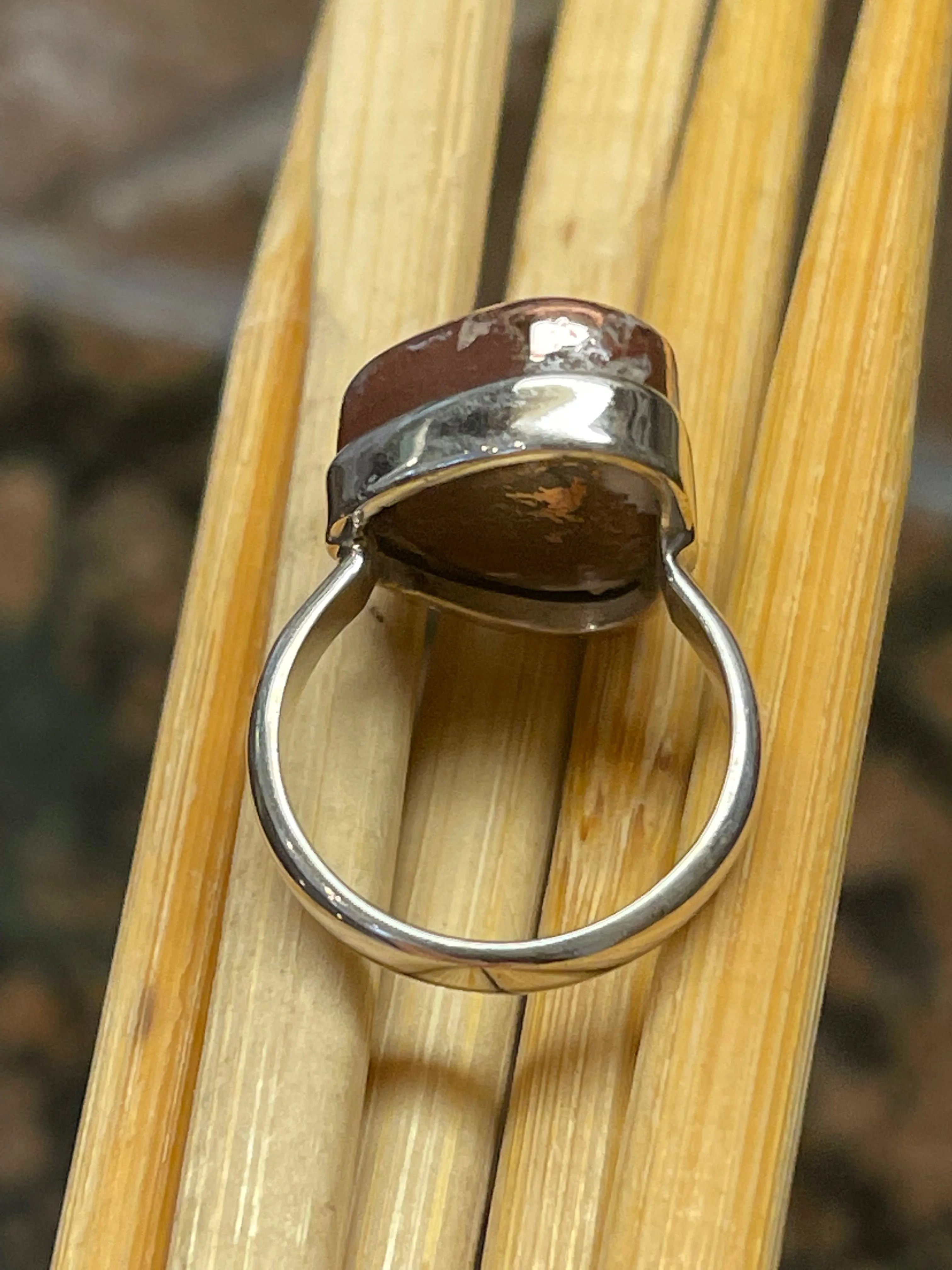 Natural Rarest Copper Agate 925 Solid Sterling Silver Ring Size 6.5