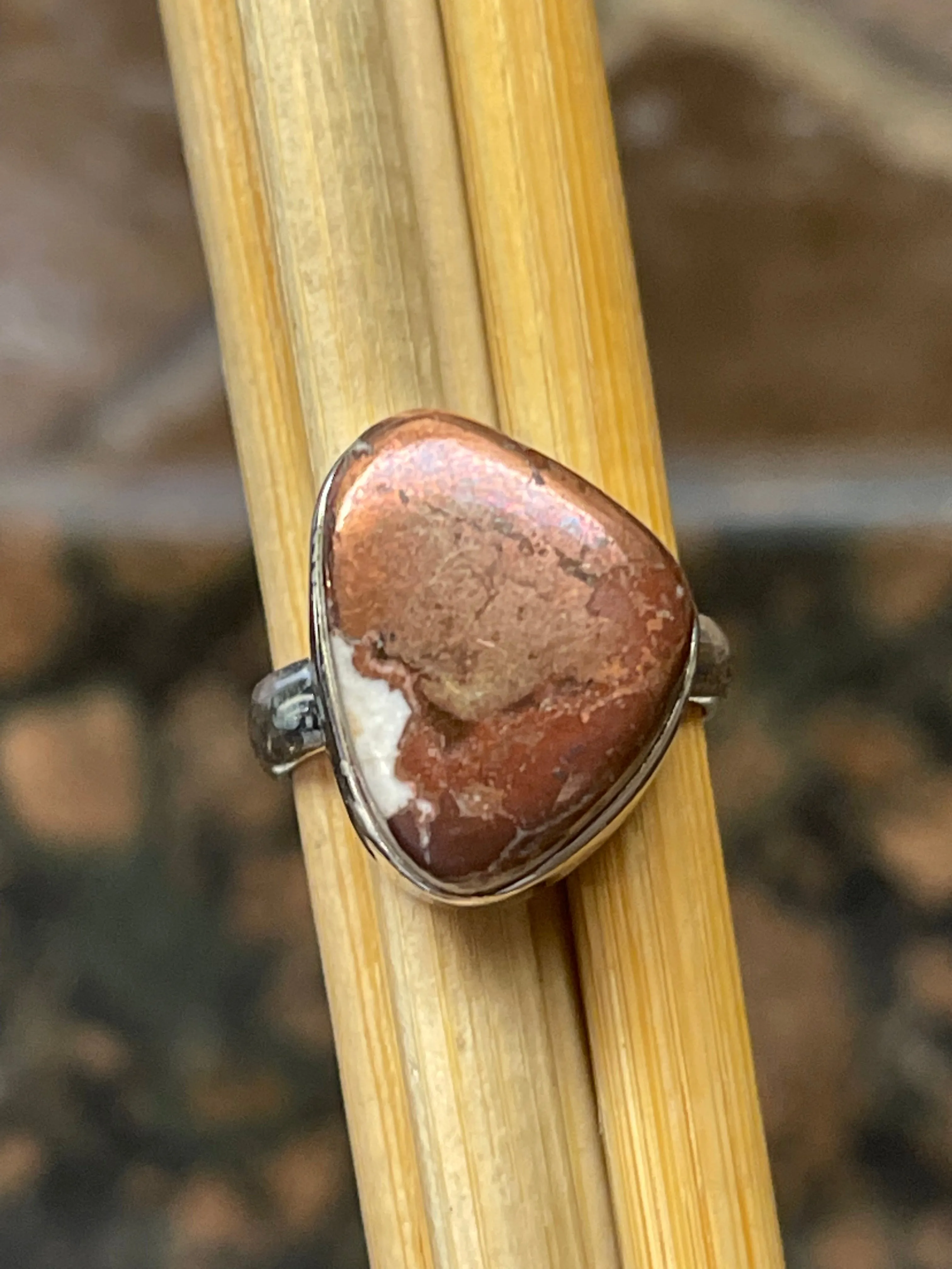 Natural Rarest Copper Agate 925 Solid Sterling Silver Ring Size 6.5