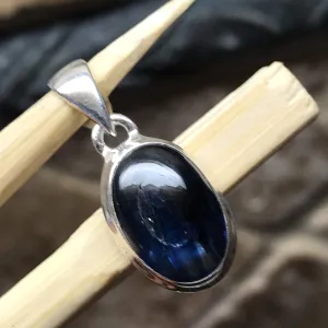 Natural Royal Blue Kyanite 925 Solid Sterling Silver Pendant 25mm