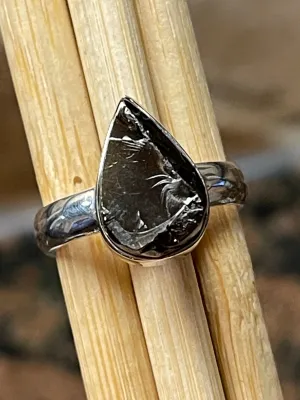 Natural Shungite 925 Sterling Silver Ring Size 6.25
