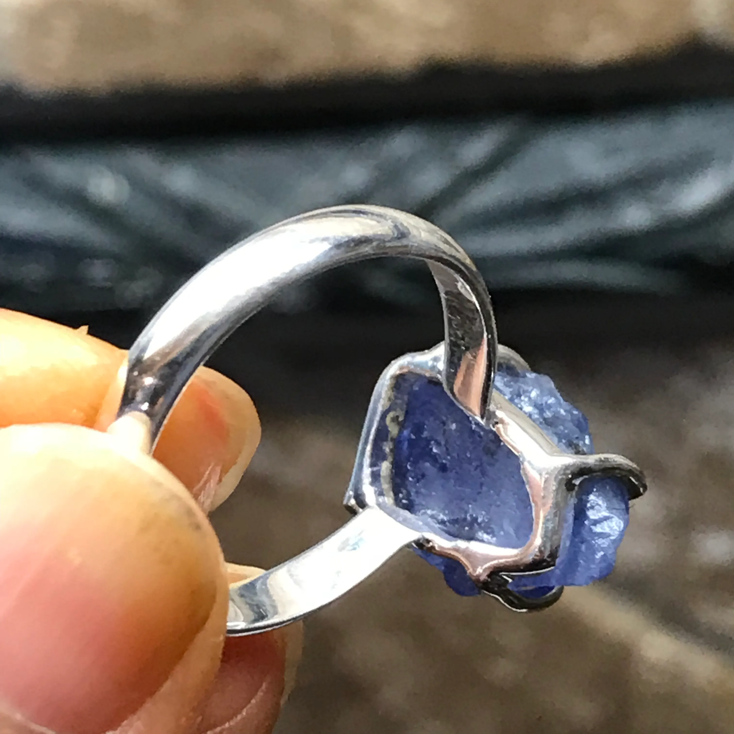 Natural Tanzanite 925 Solid Sterling Silver Ring Size 8