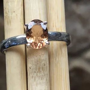 Natural Yellow Tourmaline 925 Sterling Silver Engagement Ring Size 9