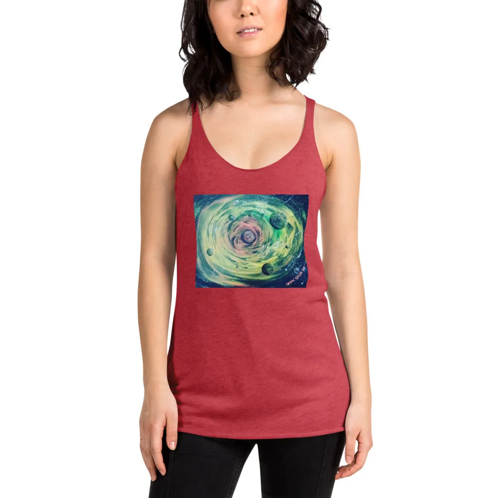 Neon Planet Spiral Women's Racerback Tank