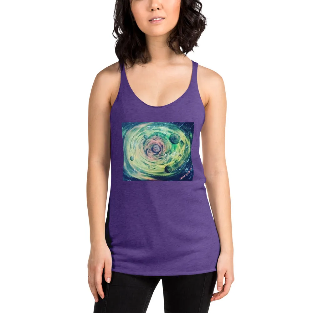Neon Planet Spiral Women's Racerback Tank