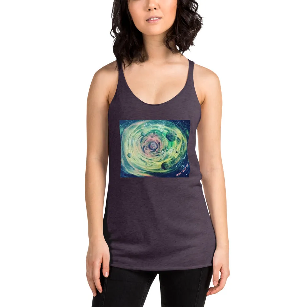 Neon Planet Spiral Women's Racerback Tank