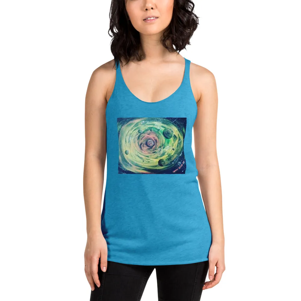 Neon Planet Spiral Women's Racerback Tank
