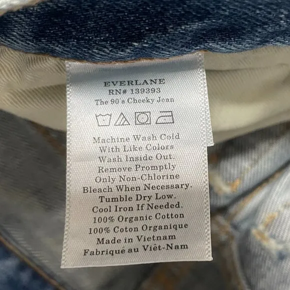 NEW Everlane The 90s Cheeky Jean Womens 28 Vintage Mid Blue Denim
