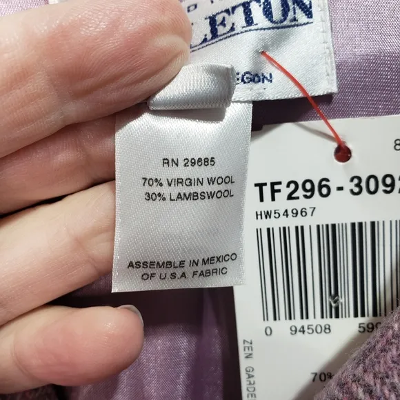 New! Vintage Pendleton Women's Dusty Rose Virgin Wool  Lambswool Jacket Size 14.