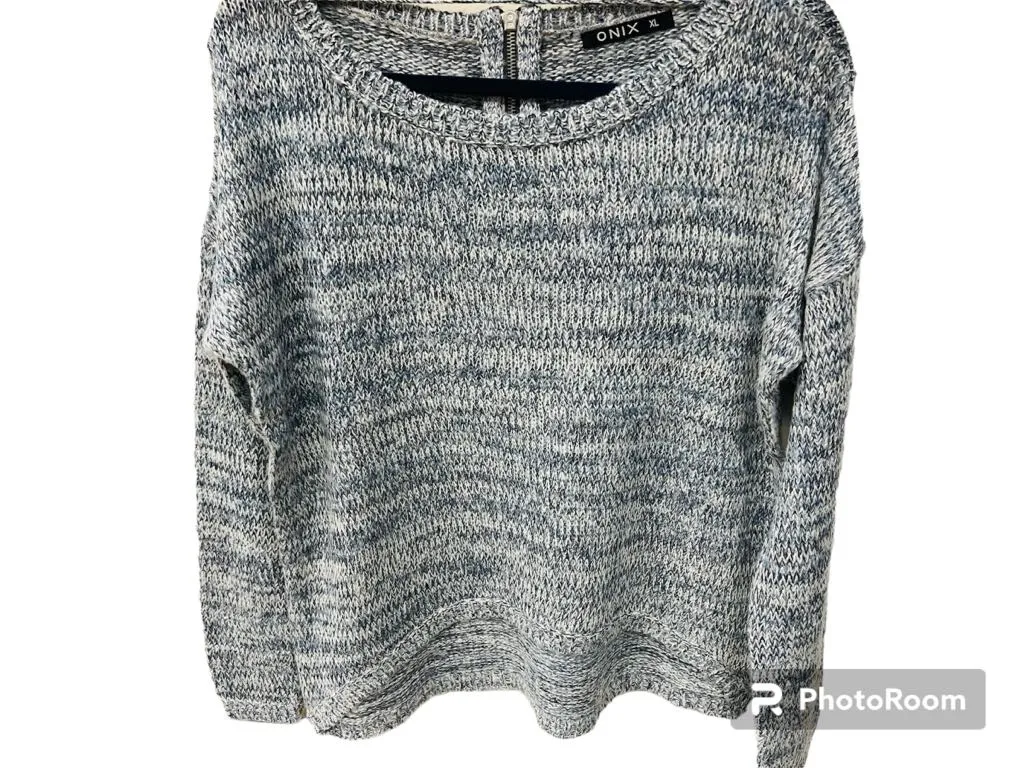 New Women's Lightweight Hi-Low Hem Knit Sweater by Onix, Sz XL Blue