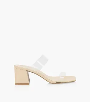 NEW Women’s Shishangnvxie Fashion Shoes in Beige With Cler Straps & Chunk Heel SZ 11 - Retails for $190!
