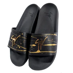 Newburel Slides - Black Paint Splatter