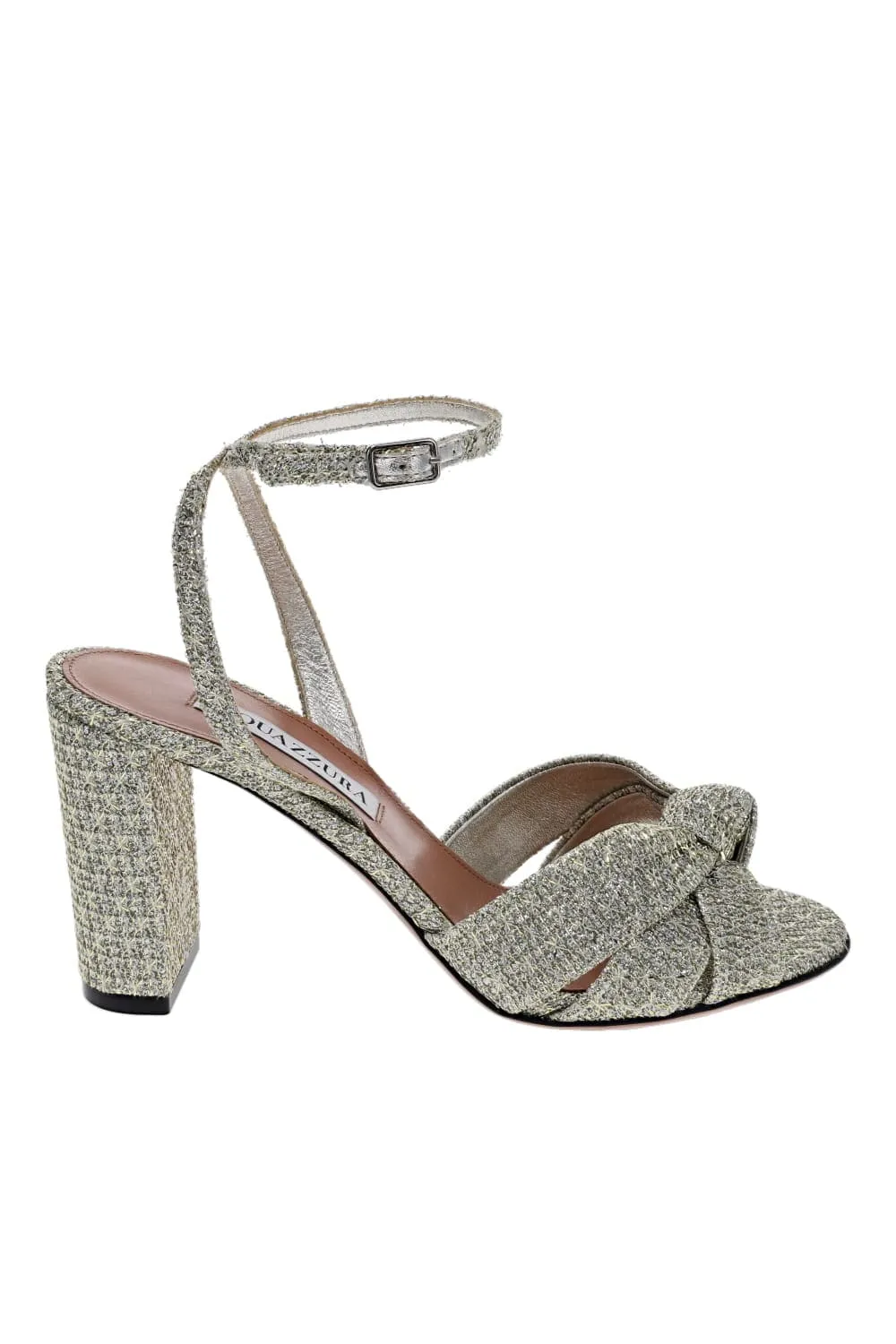 Nina Metallic Knotted Tweed Sandal