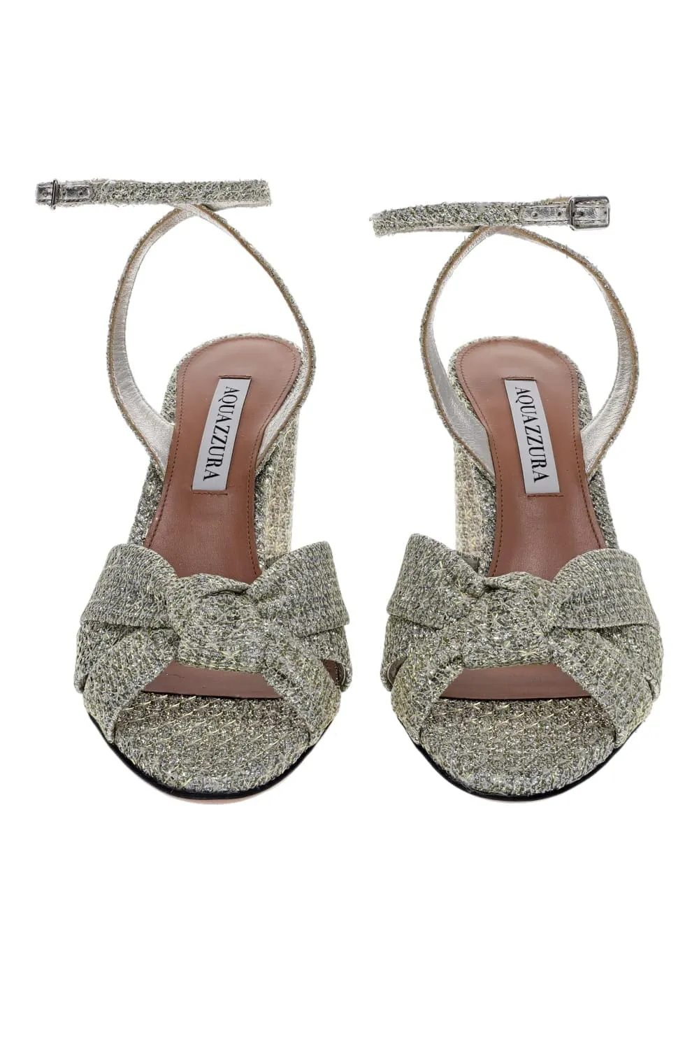 Nina Metallic Knotted Tweed Sandal
