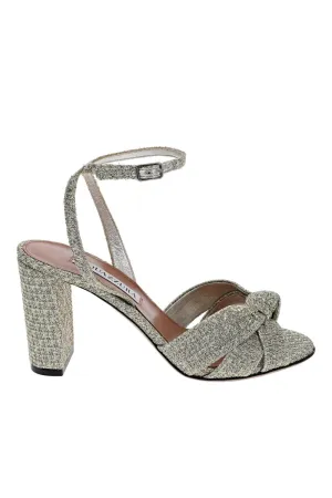 Nina Metallic Knotted Tweed Sandal