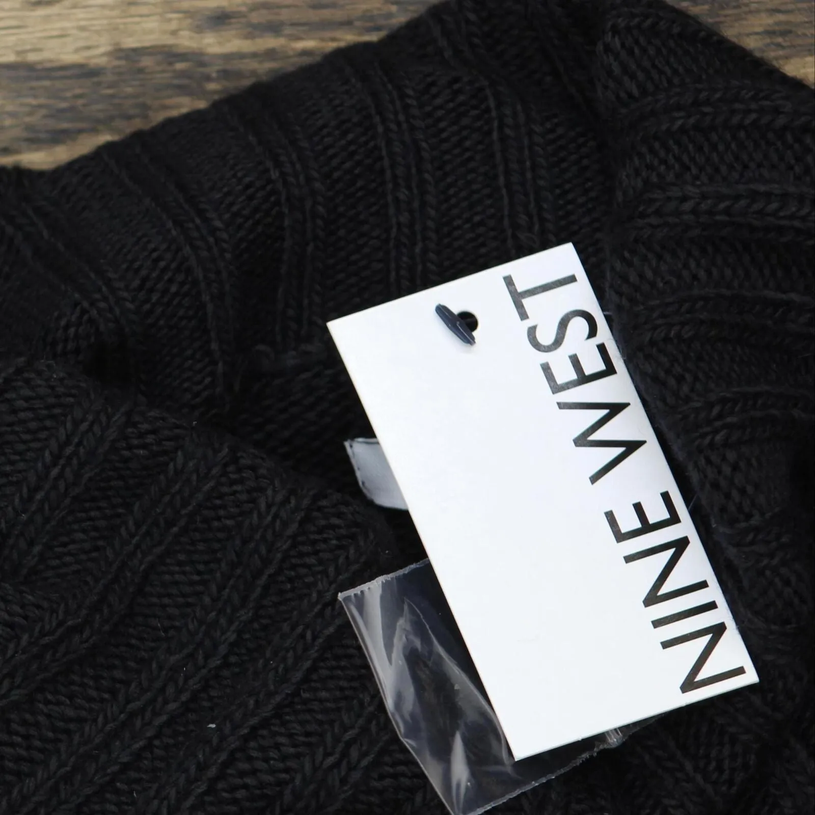 Nine West Women's Mix-Stitch Turtleneck Sweater WW13S114RS2 Black M