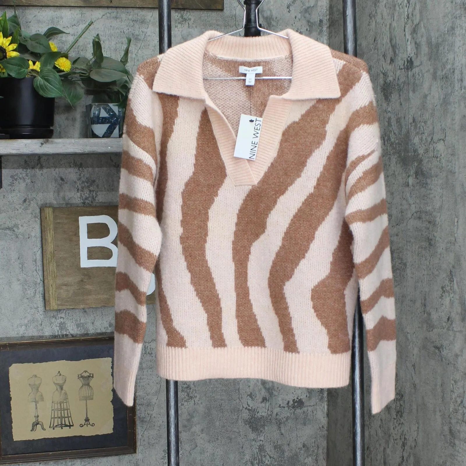 Nine West Women's Polo Collared Sweater WW23S137RP