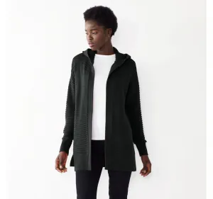 Nine West Women's Texture Hooded Cardigan WW12S115RS1