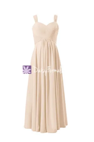 Nude Color Bridesmaid Dress Evening Gown Beaching Wedding Party Dress (BM313)