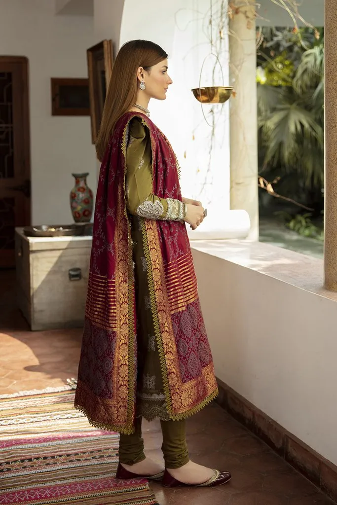 NW-11 | Qalamkar Qline Linen Winter Collection 2021 | Unstitched Embroidered Organza Suits