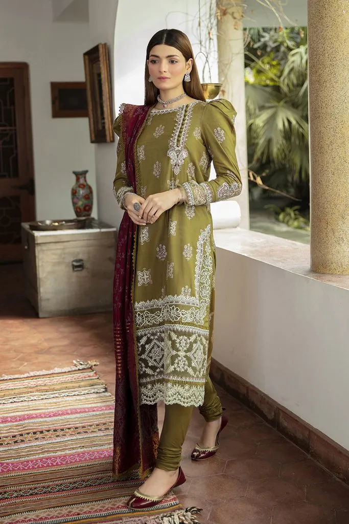 NW-11 | Qalamkar Qline Linen Winter Collection 2021 | Unstitched Embroidered Organza Suits