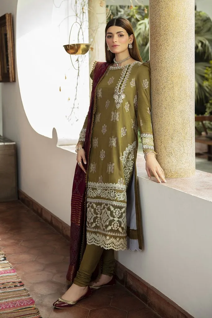 NW-11 | Qalamkar Qline Linen Winter Collection 2021 | Unstitched Embroidered Organza Suits