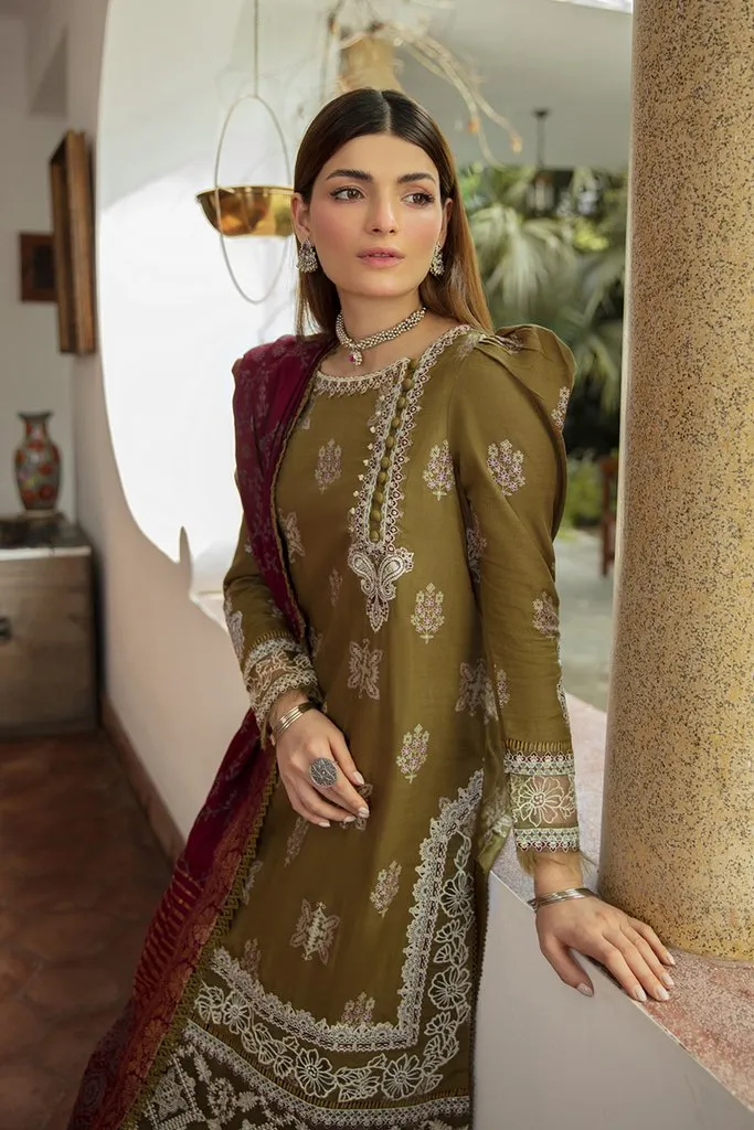 NW-11 | Qalamkar Qline Linen Winter Collection 2021 | Unstitched Embroidered Organza Suits