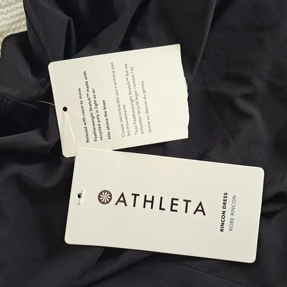 NWT Athleta Women Robe Rincon Lightweight Black Tank Mini Dress Elastic Waist XS