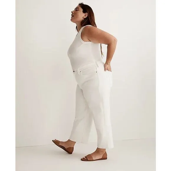 NWT Madewell The Plus Perfect Vintage Wide-Leg Crop Jean Tile White Women's 14W
