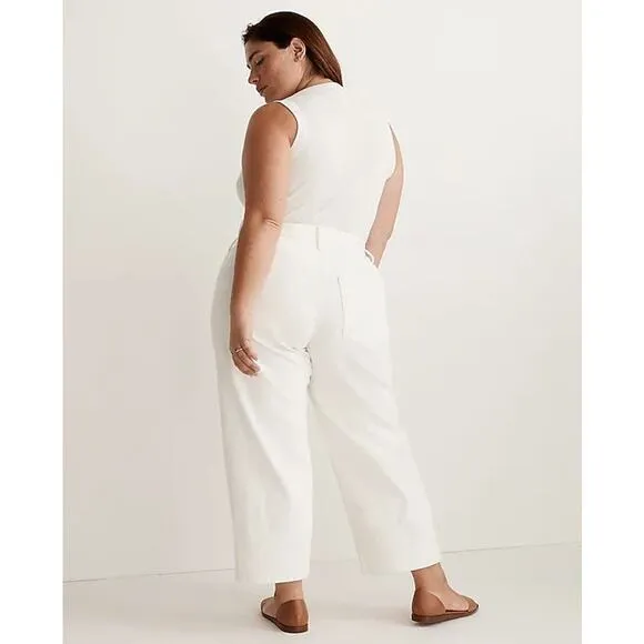 NWT Madewell The Plus Perfect Vintage Wide-Leg Crop Jean Tile White Women's 14W