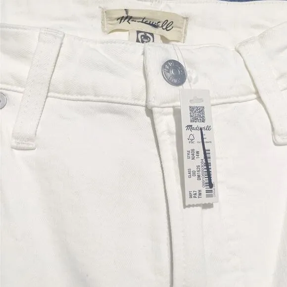 NWT Madewell The Plus Perfect Vintage Wide-Leg Crop Jean Tile White Women's 14W