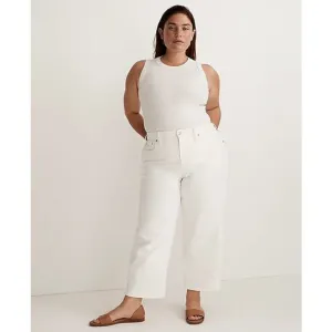 NWT Madewell The Plus Perfect Vintage Wide-Leg Crop Jean Tile White Women's 14W