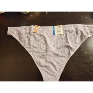 NWT VTG Secret Treasures Women's Lace Leaf Thong Panties Purple 1 Pair 3XL SZ 22