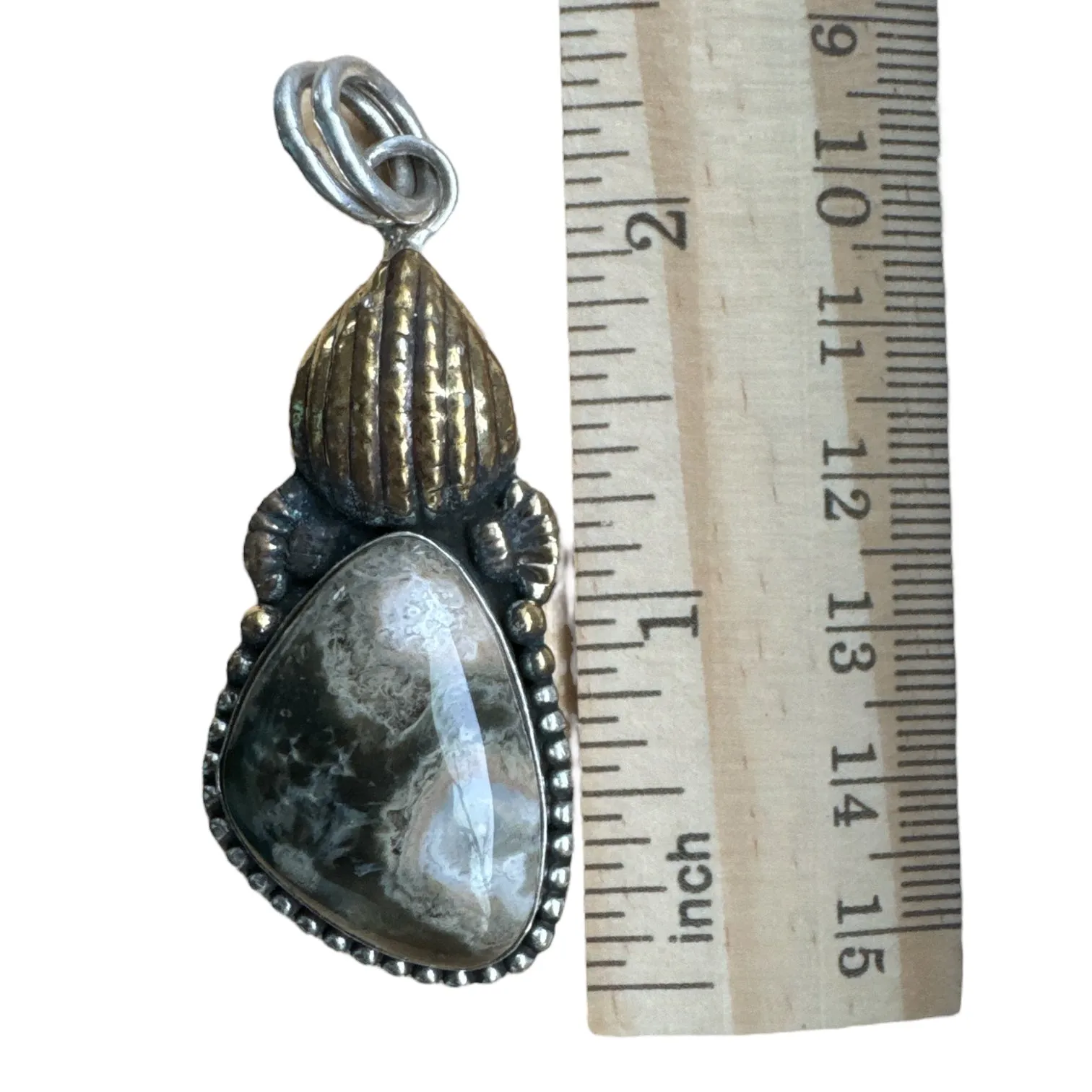 Ocean Jasper Solid 925 Sterling Silver Pendant